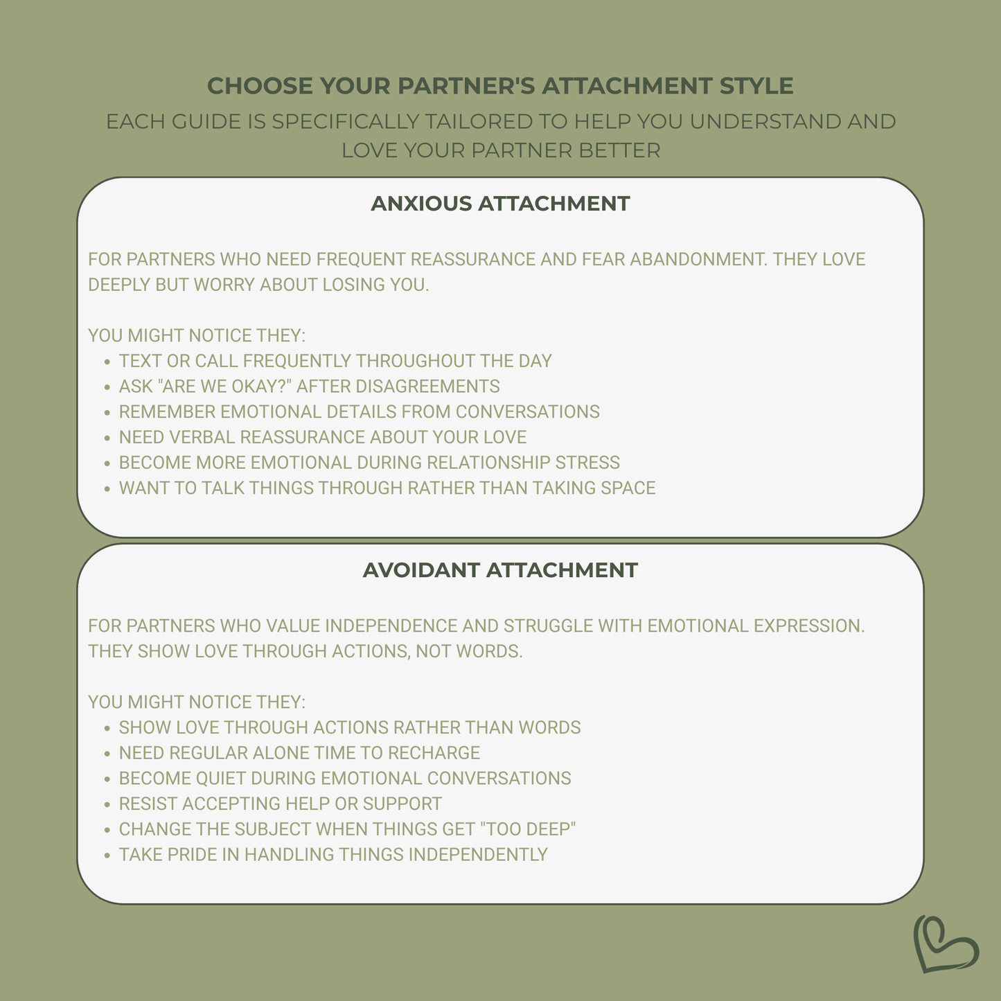 Understanding your partner's attachment style