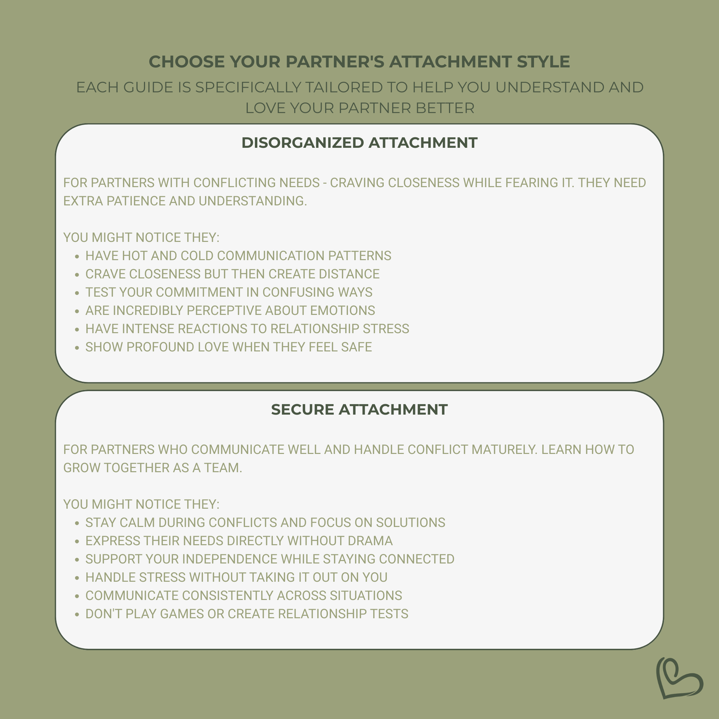 Understanding your partner's attachment style