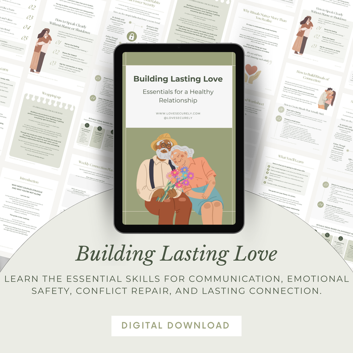 Building Lasting Love guide shown on a tablet