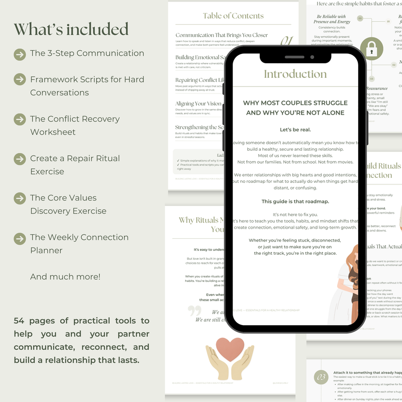 What is included in the Building Lasting Love guide