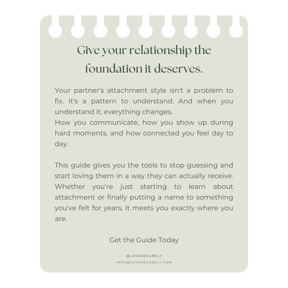 Understanding your partner's attachment style